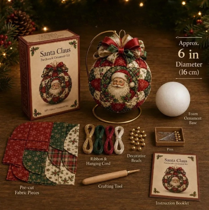Kugelina – DIY Patchwork-Weihnachtskugel Nähset - Image 4