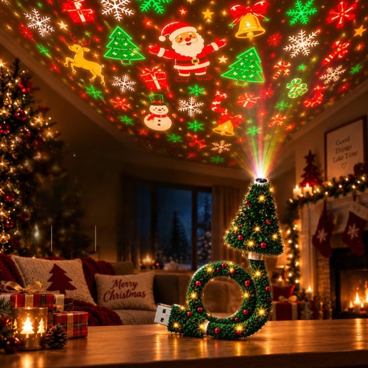 Sternalux – Weihnachts-Projektorlampe mit Lichtmustern - Image 2