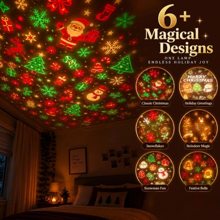 Sternalux – Weihnachts-Projektorlampe mit Lichtmustern - Image 5